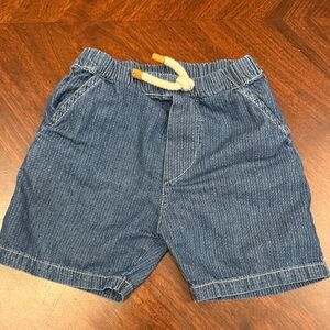 Children's Blue Elastic-Waist Denim Shorts with Drawstring